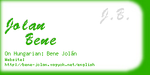 jolan bene business card